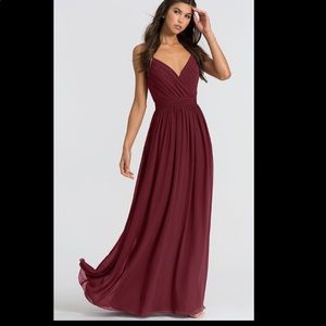 Bari Jay Burgundy Bridesmaid Dress